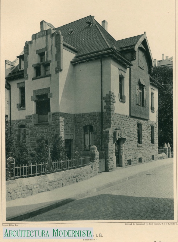 Baischstr., 2 -Karslruhe- (Foto: Die Architektur des XX. Jahrhunderts, 1904) Baischstr., 2 -Karslruhe-