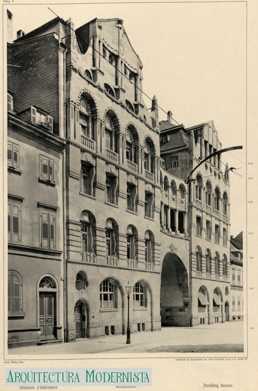 Façana a Stephanienstr. (Foto: Die Architektur des XX. Jahrhunderts, 1904) Façana a Stephanienstr.
