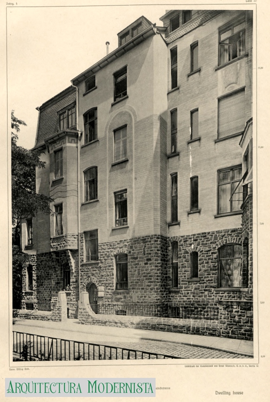Façana a Baischstr. (Foto: Die Architektur des XX. Jahrhunderts, 1904) Façana a Baischstr.