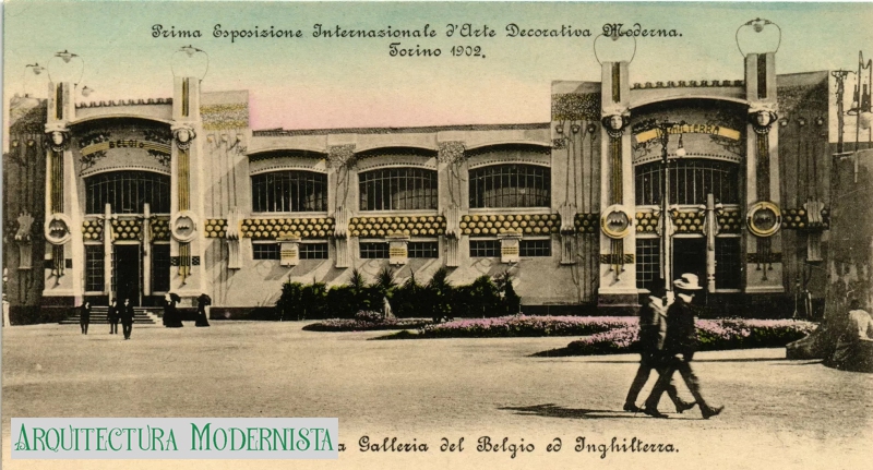 Exposició 1902 - Pavellons d'Anglaterra i de Bèlgica