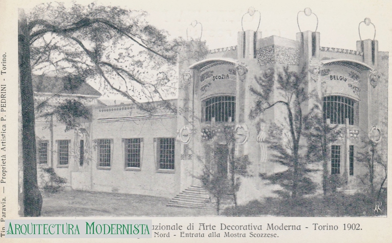 Exposició 1902 - Pavellons de Bèlgica i d'Escòcia