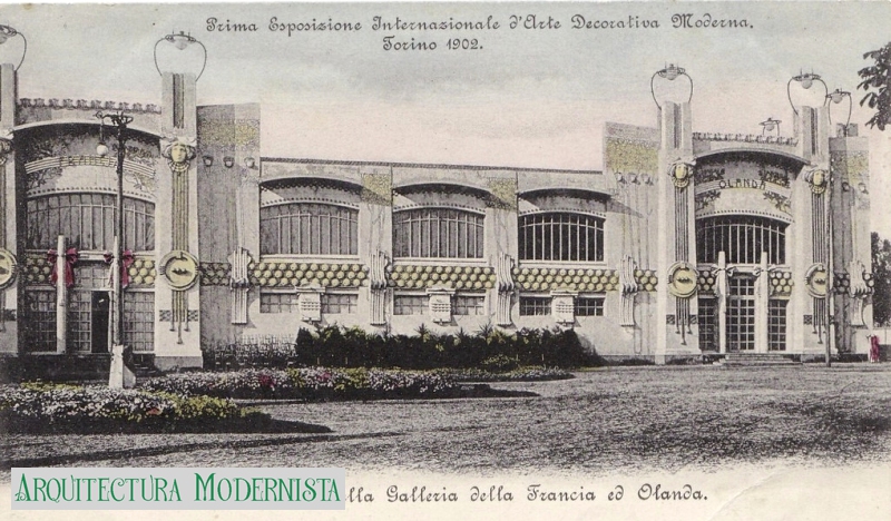 Exposició 1902 - Pavellons de França i dels Països Baixos