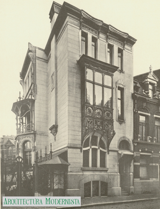 Casa "De Roos" - estat original (Foto: Die Architektur der neuen freien Schule, 1901) Casa "De Roos" - estat original