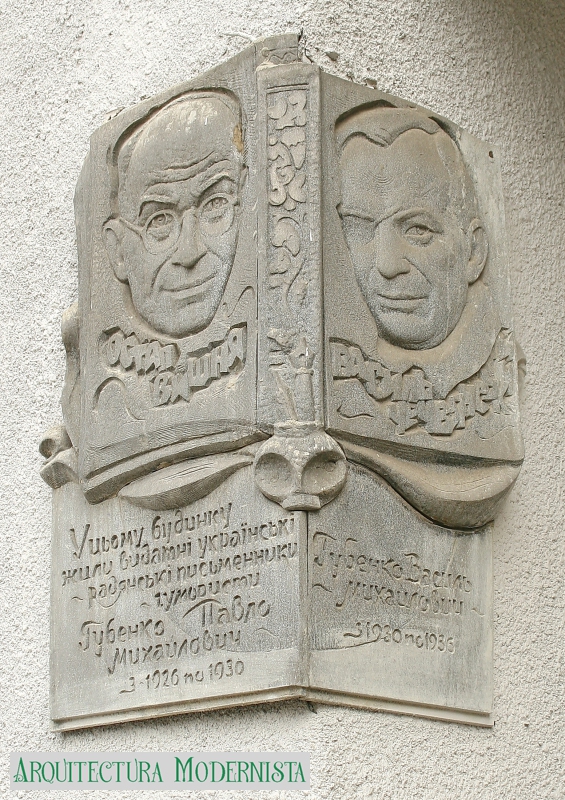 Placa a Ostap Vyshnya i Vasily Chechvyanskiy que hi van viure